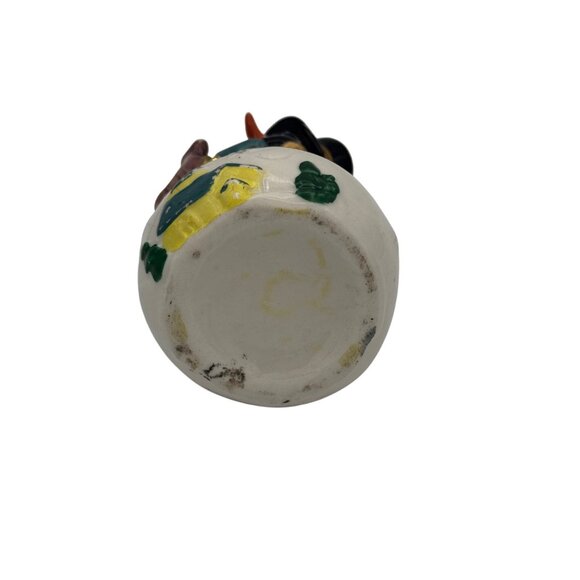 Vintage Snowman Porcelain Trinket Box With Dog Figurine & Gold Trim - Picture 6 of 6